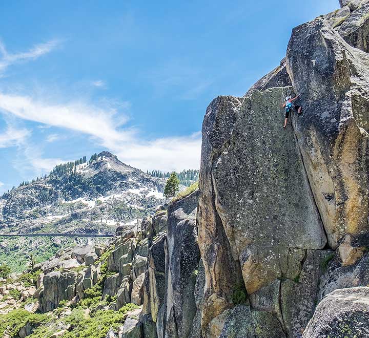 Sport and trad climbing on Donner Pass road. 