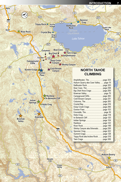 North Tahoe rock climbing areas.